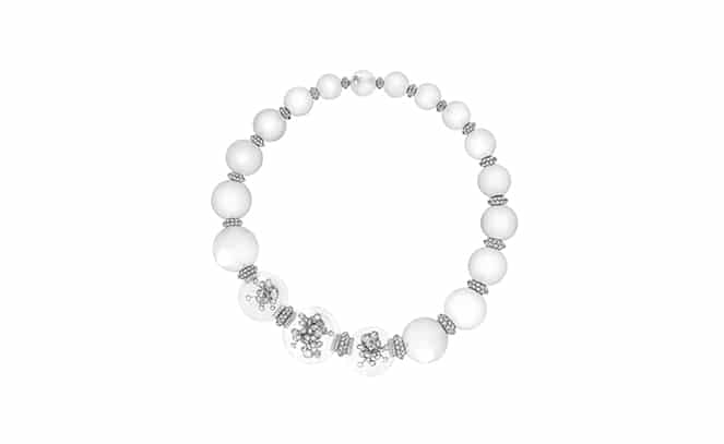 Collier perles d'éclat cristal évidé