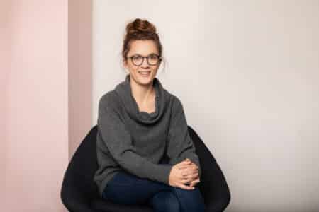 Mathilde Collin, front, start-up
