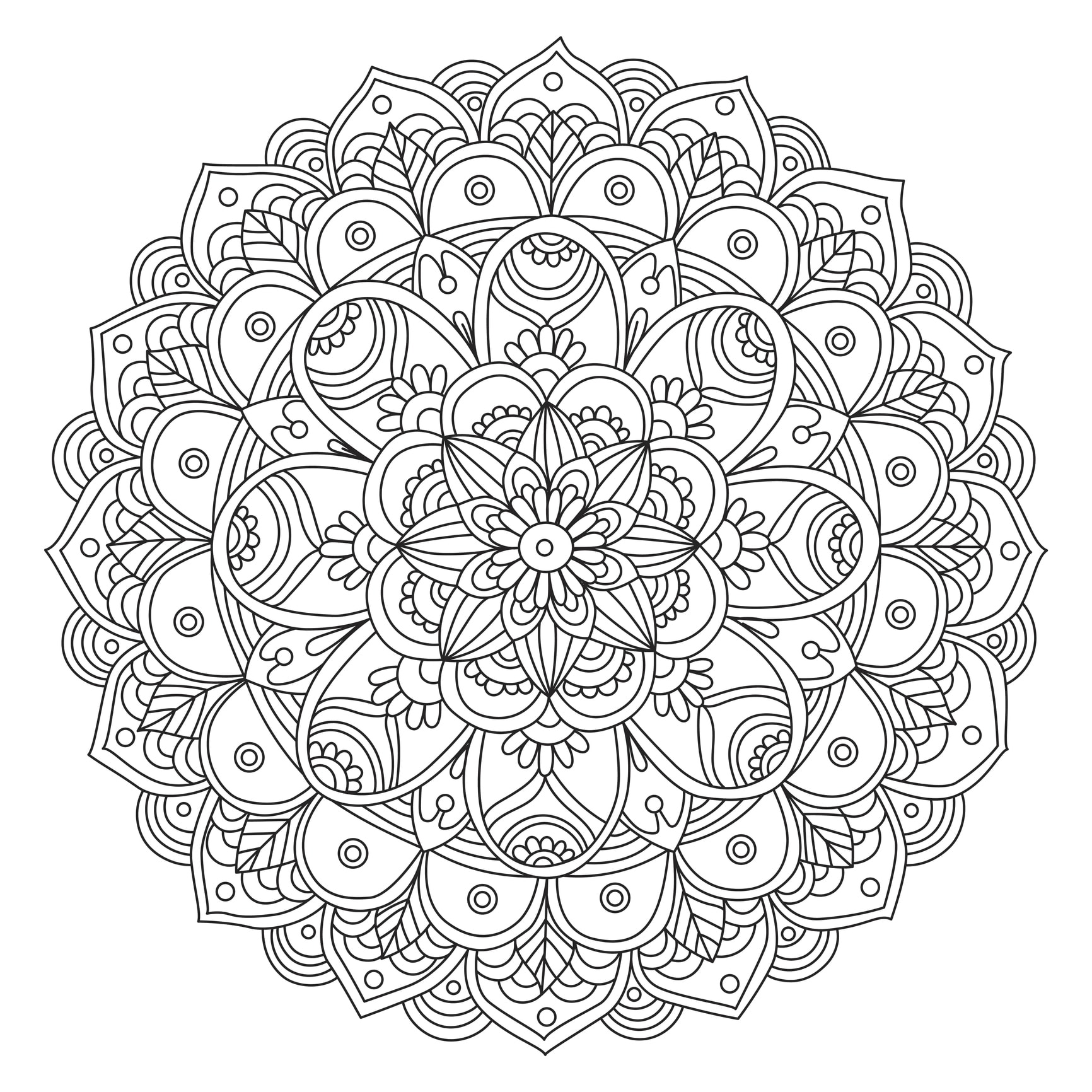 Coloriage anti stress à colorier en ligne - Dessin de mandala